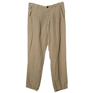 Baird McNutt Mens Brown 100% Linen Murano Beachy Vacation Resort Pants 36x34